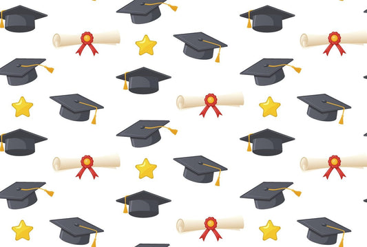 Graduation Cap & Diploma Edible Image Photo Cake Border Strips 3 Pre Cut Strips Per Sheet 2.6″ x 10.5"