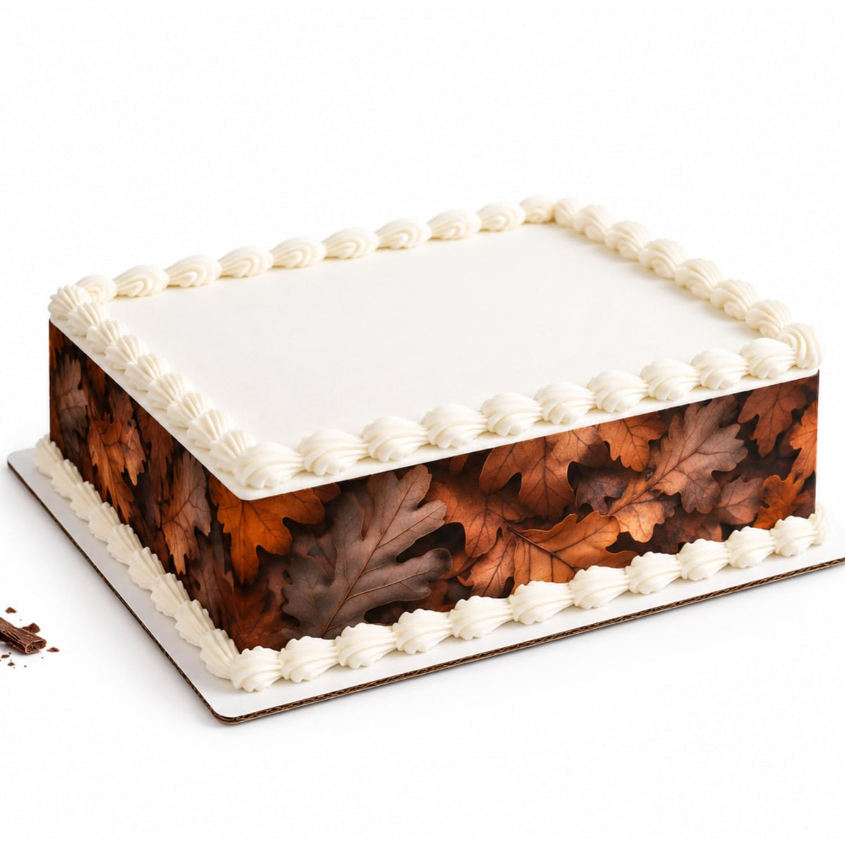 Brown Fallen Autumn Leaves Closeup Edible Image Cake Border Strips, by Party Poppin Cake Toppin. (1 Count)