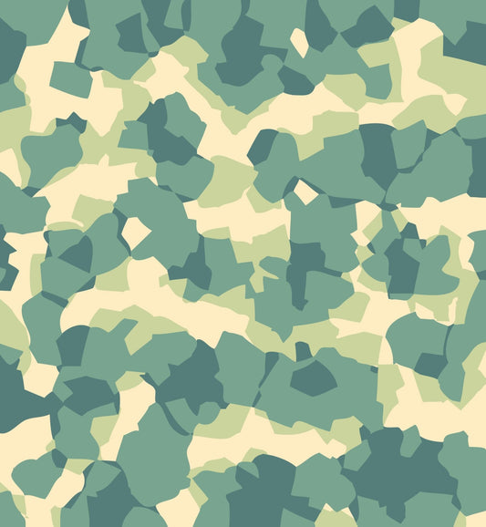 Multi Shades Of Green Abstract Camoflauge Pattern On Edible Image Chocolate Transfer Sheet. Apply To Your Custom Chocolate Treats