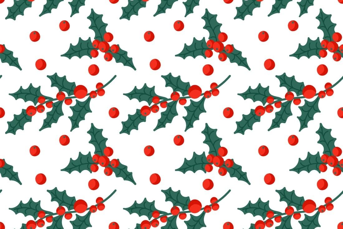 Classic Green Holly and Red Berries Edible Chocolate Transfer Sheet for Chocolate Covered Strawberries and Bark, 1 Count