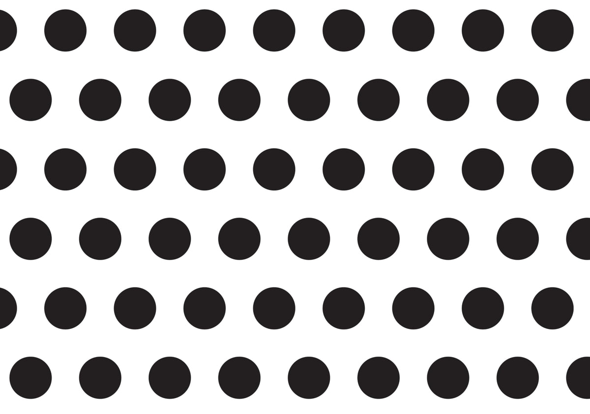 White With Black Polka Dot Pattern Edible Image Photo Cake Topper For Quarter Sheet Cake