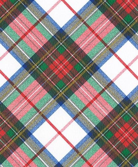 Red, Green, Yellow, Blue & White Plaid Pattern Edible Image Photo Cake Topper For Half Sheet Cake