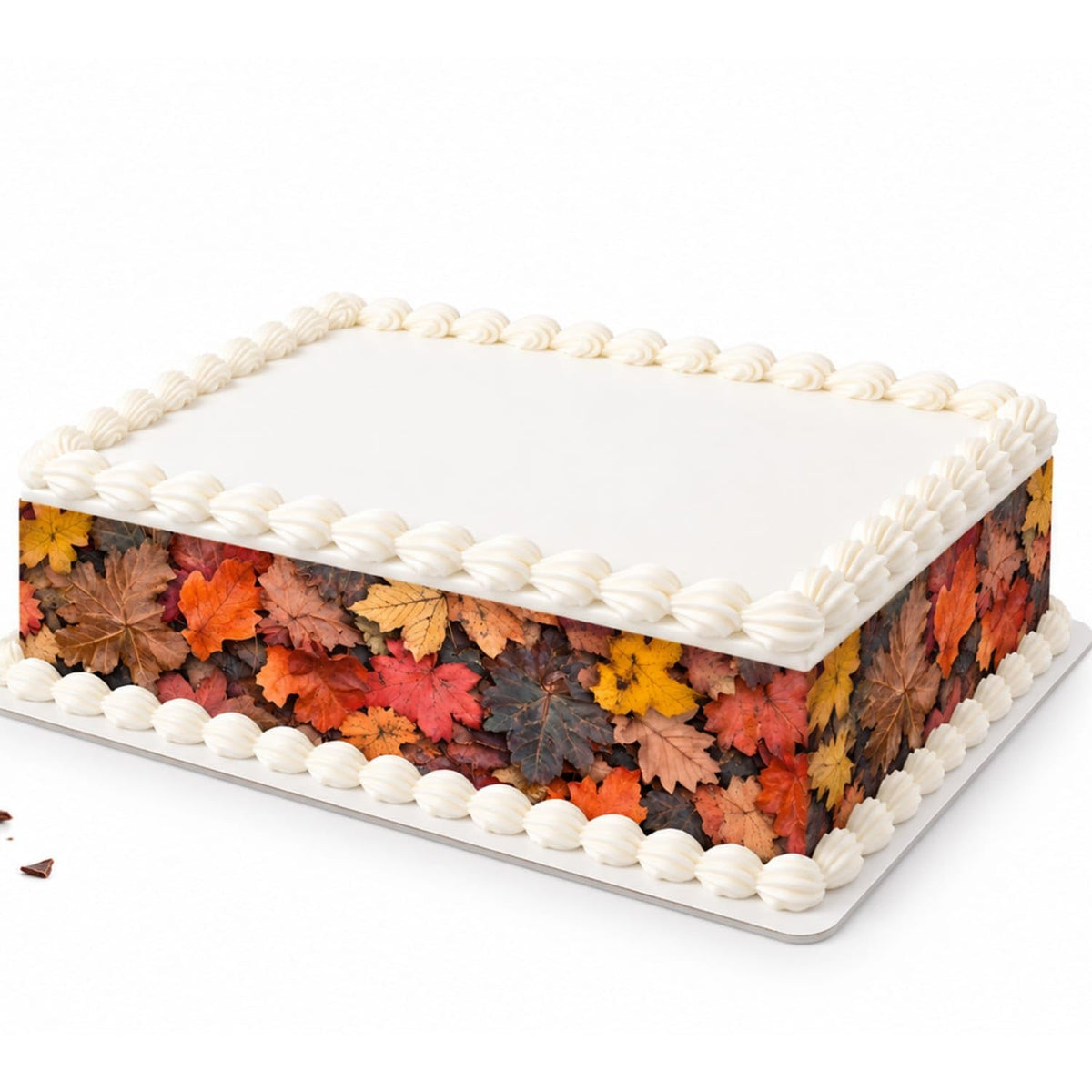 Warm Mixed Autumn Leaves Edible Image Cake Border Strips, by Party Poppin Cake Toppin. (1 Count)