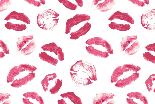 Mauve Lipstick Kissy Lips Pattern Edible Image Photo Cake Border Strips 3 Pre Cut Strips Per Sheet 2.6″ x 10.5"