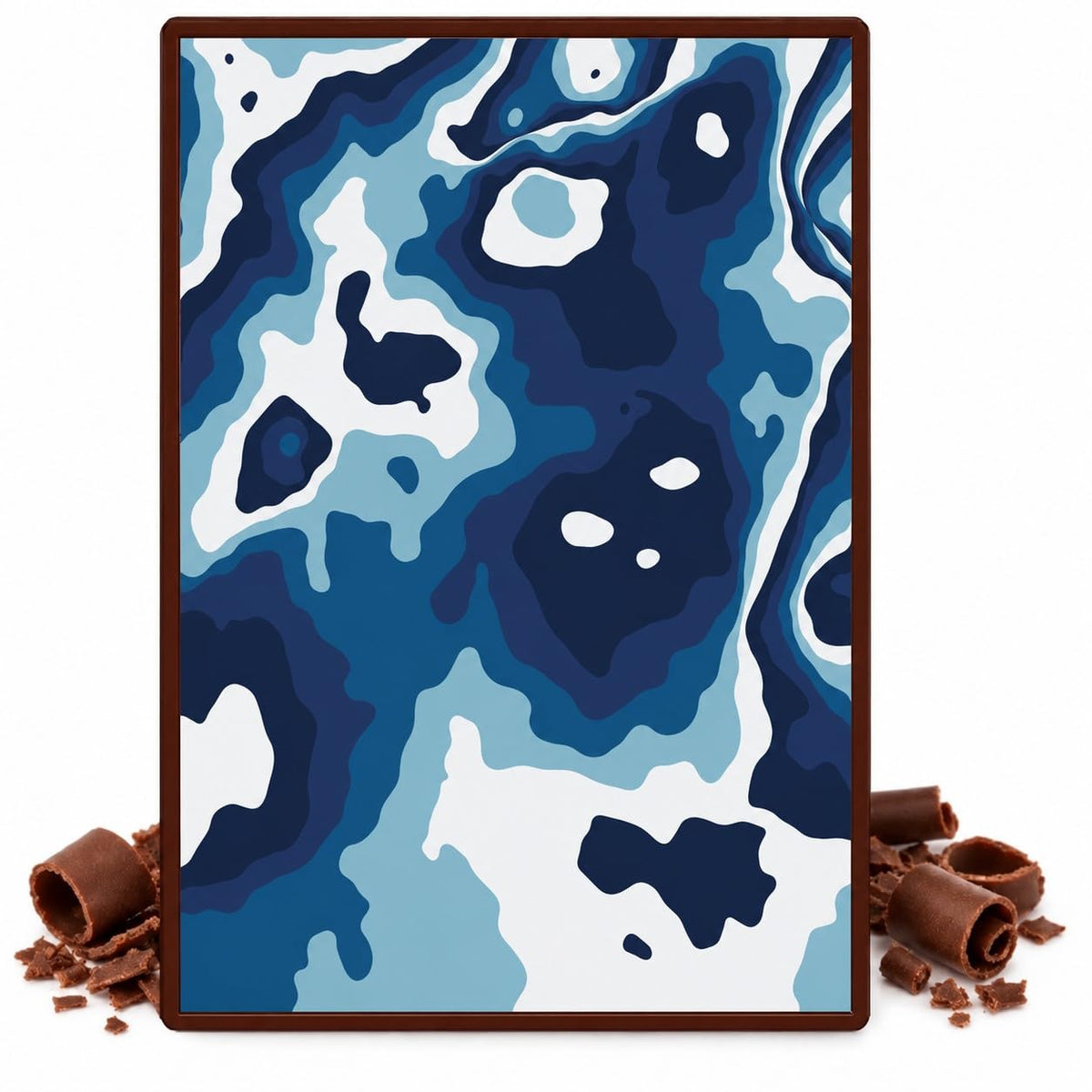 Blue Military Camouflage Pattern Edible Cocoa Butter Transfer Sheet for Chocolate Treats, 1 Count