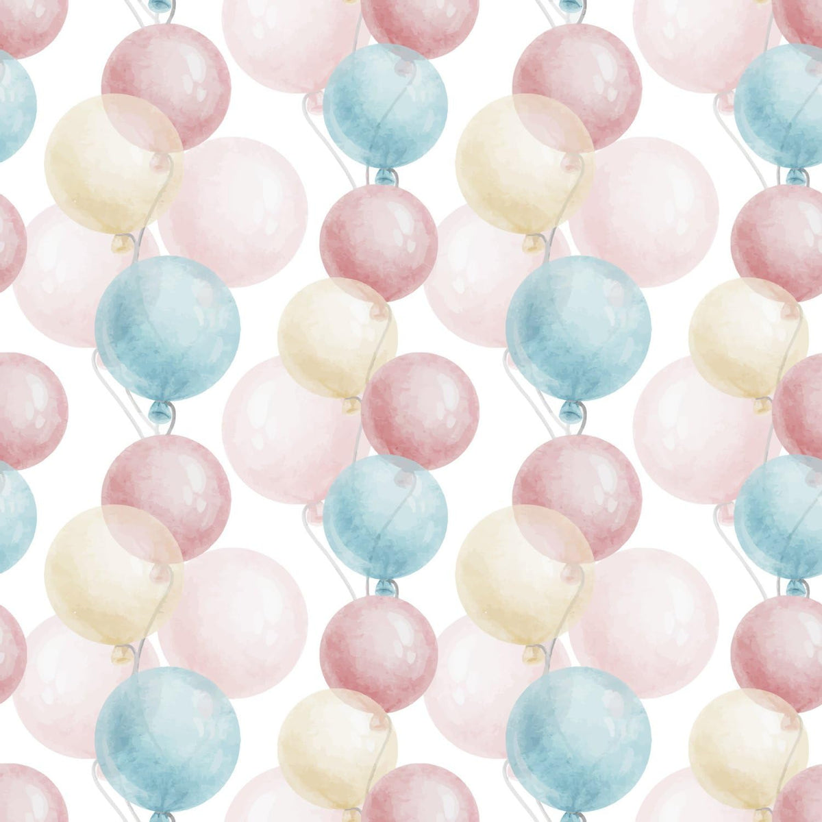 Pastel Watercolor Balloon Cluster Pattern Edible Image Cake Border Strips, by Party Poppin Cake Toppin. (1 Count)