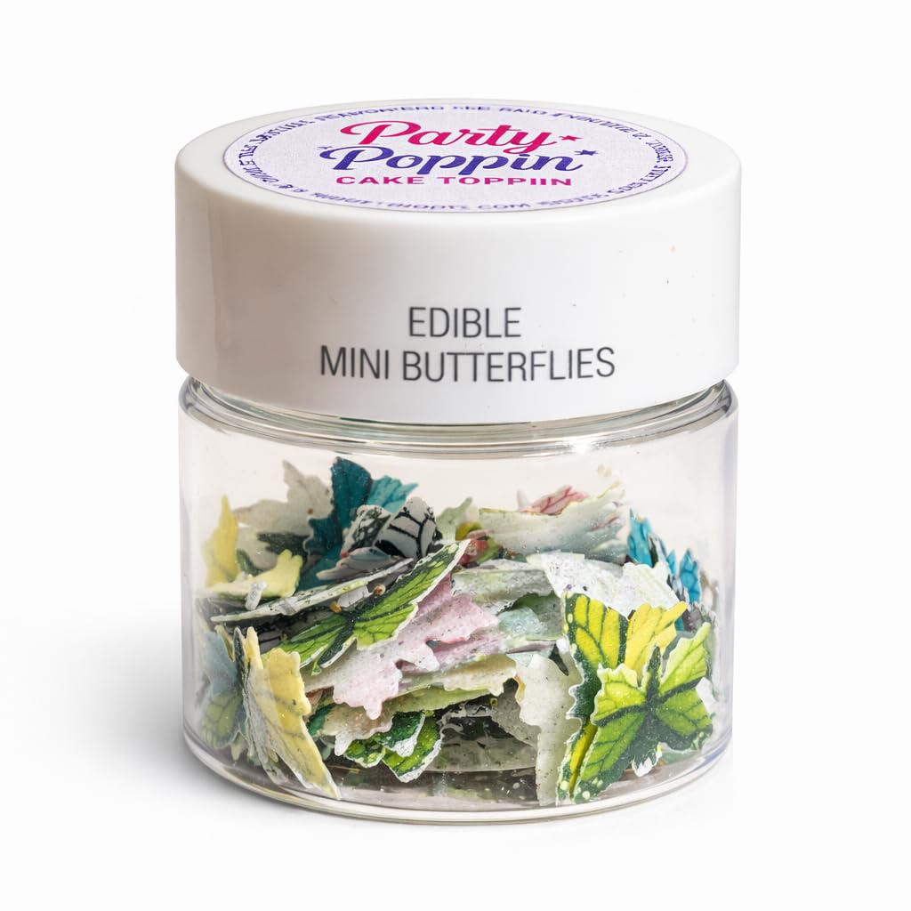 Party Poppin Cake Toppin' Adorable Miniature Edible Butterflies For Cakes, Cookies, Drink Rims, Cupcakes & More!