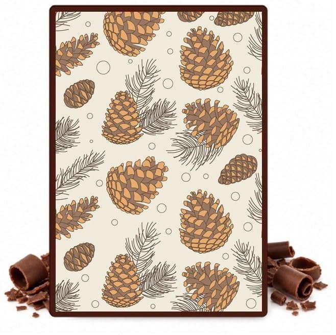 Classic Pine Cones Edible Chocolate Transfer Sheet for Chocolate Covered Strawberries and Bark, 1 Count