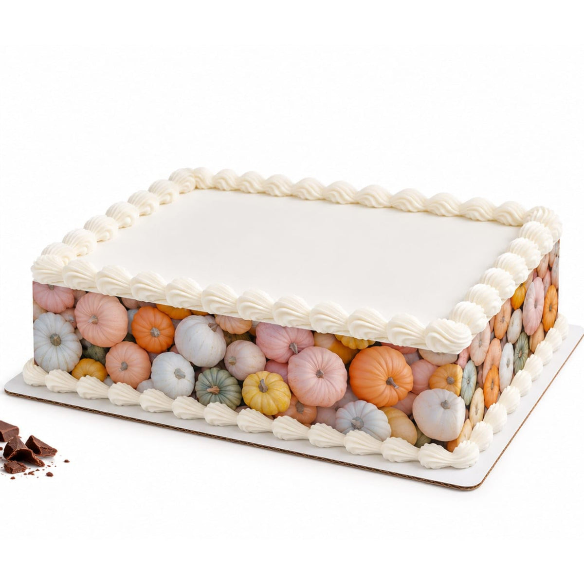Pastel Mini Pumpkins Edible Image Cake Border Strips, by Party Poppin Cake Toppin. (1 Count)