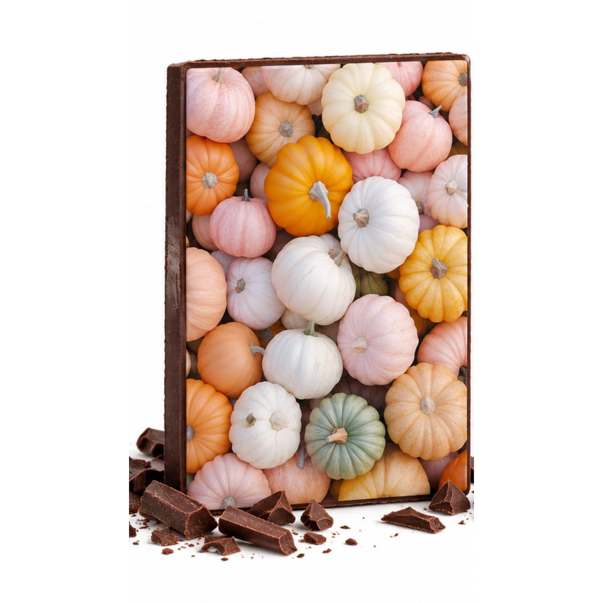 Pastel Mini Pumpkins Edible Chocolate Transfer Sheet for Chocolate Treats, 1 Count