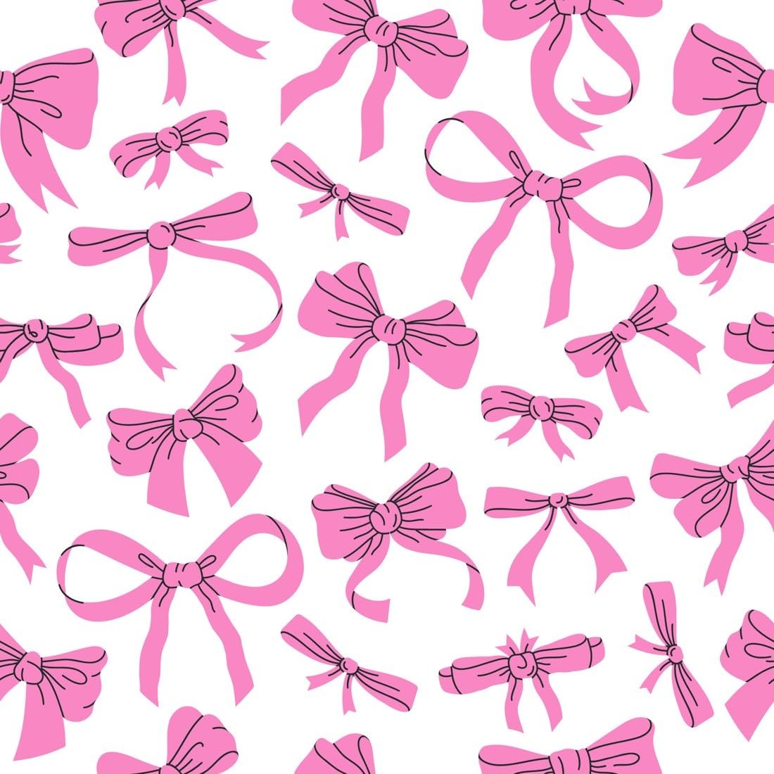 Pink Ribbon Bows on White Edible Chocolate Transfer Sheet for Chocolate Covered Strawberries and Bark, 1 Count