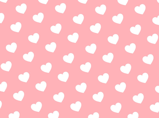 Pink & White Hearts, Love, Valentines Pattern Edible Image Photo Cake Topper For Quarter Sheet Cake