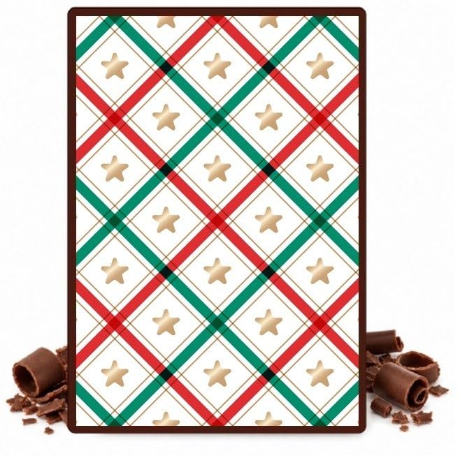 Christmas Icons in Red and Green Diamonds Edible Chocolate Transfer Sheet for Chocolate Covered Strawberries and Bark, 1 Count