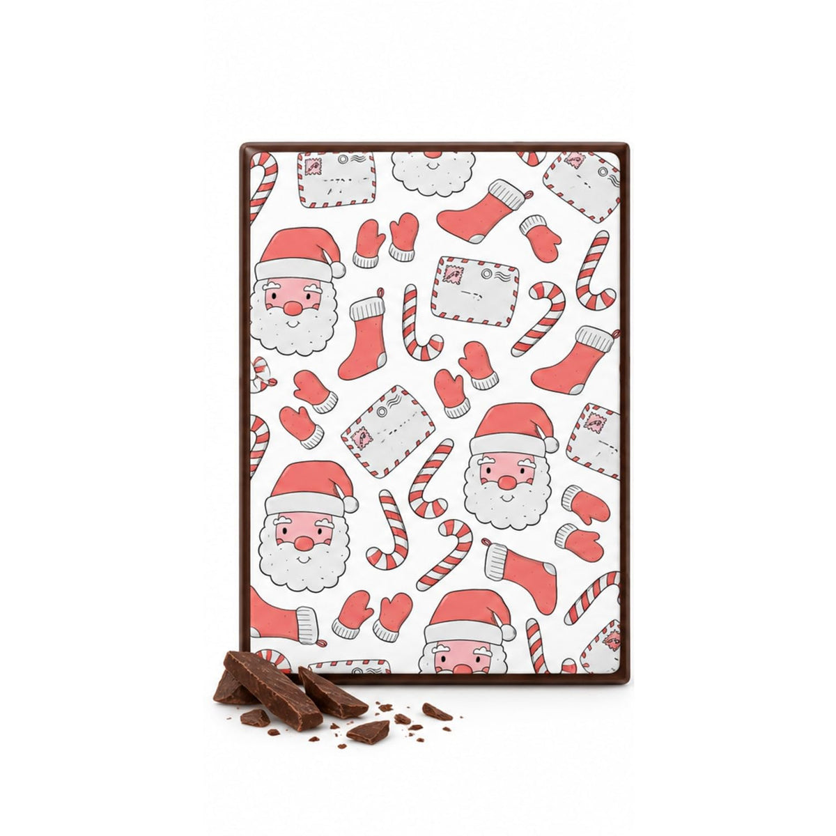 Santa Candy Canes and Christmas Doodles Edible Chocolate Transfer Sheet for Chocolate Treats, 1 Count