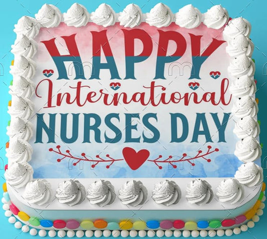 Happy Nurse Day Edible Image Photo Cake Topper For Half Sheet Cake