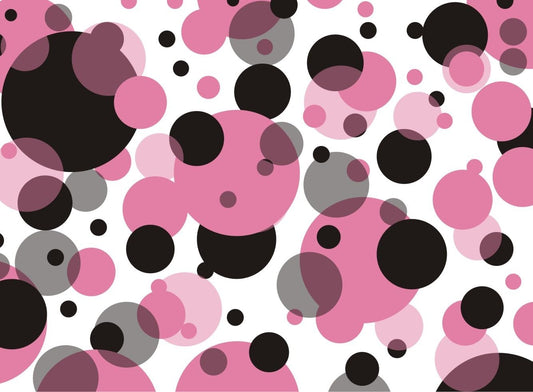 Pink, Gray, Black & White Polka Dot Pattern Edible Image Photo Cake Topper For Half Sheet Cake