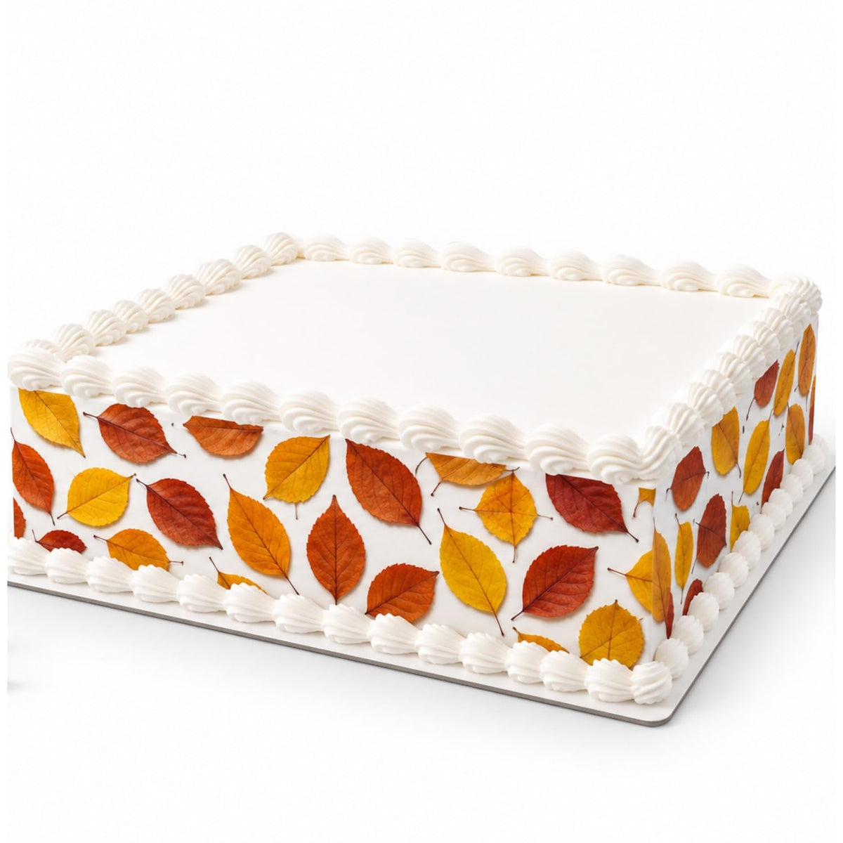 Golden Autumn Leaf Cascade Edible Image Cake Border Strips, by Party Poppin Cake Toppin. (1 Count)