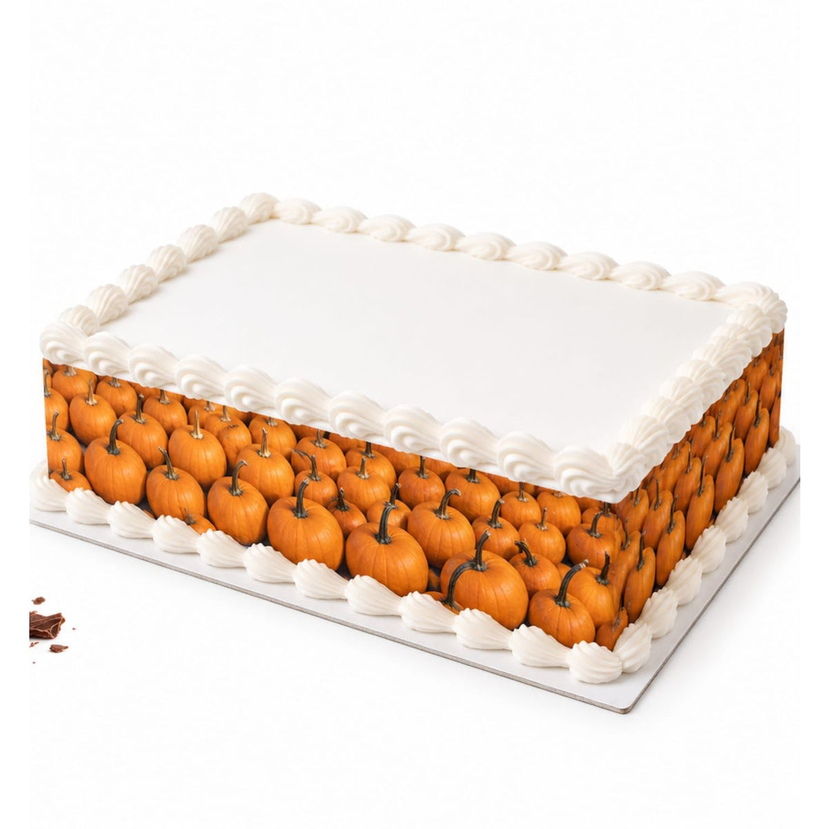 Orange Pumpkin Patch Pattern Edible Image Cake Border Strips, by Party Poppin Cake Toppin. (1 Count)