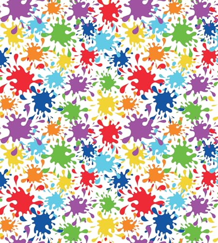 Rainbow Paint Splash Pattern Edible Image Photo Cake Border Strips 3 Pre Cut Strips Per Sheet 2.6″ x 10.5"