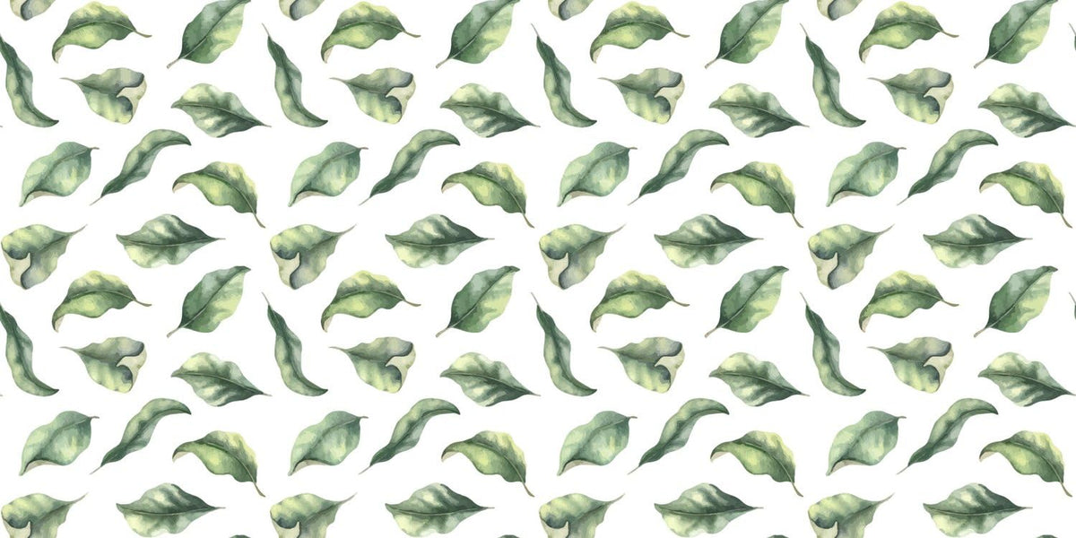 Watercolor Green Leaves Pattern Edible Image Cake Border Strips, by Party Poppin Cake Toppin. (1 Count)