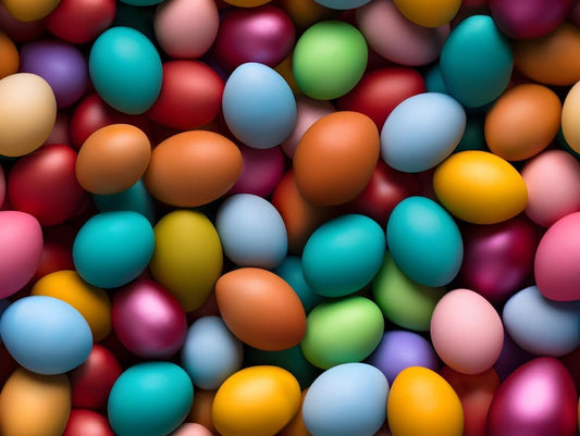 Realistic Colored Easter Egg Pattern On Edible Image Chocolate Transfer Sheet. Apply To Your Custom Chocolate Treats