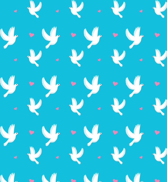 Doves with Heart Pattern On Edible Image Chocolate Transfer Sheet. Apply To Your Custom Chocolate Treats