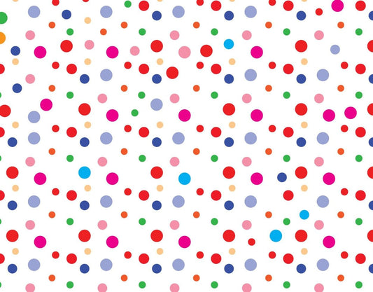 Red, Pink, Blue, Purple & Green Polka Dot Pattern Edible Image Photo Cake Topper For Quarter Sheet Cake