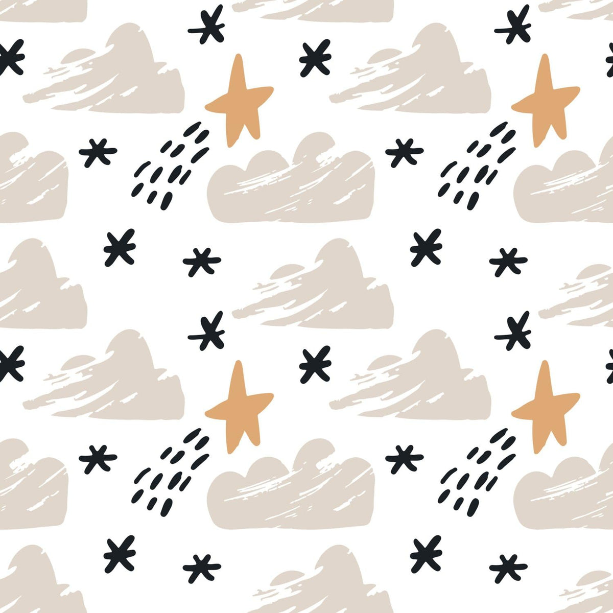 Neutral Swans Stars and Doodles Pattern Edible Chocolate Transfer Sheet, by Party Poppin Cake Toppin. (1 Count)