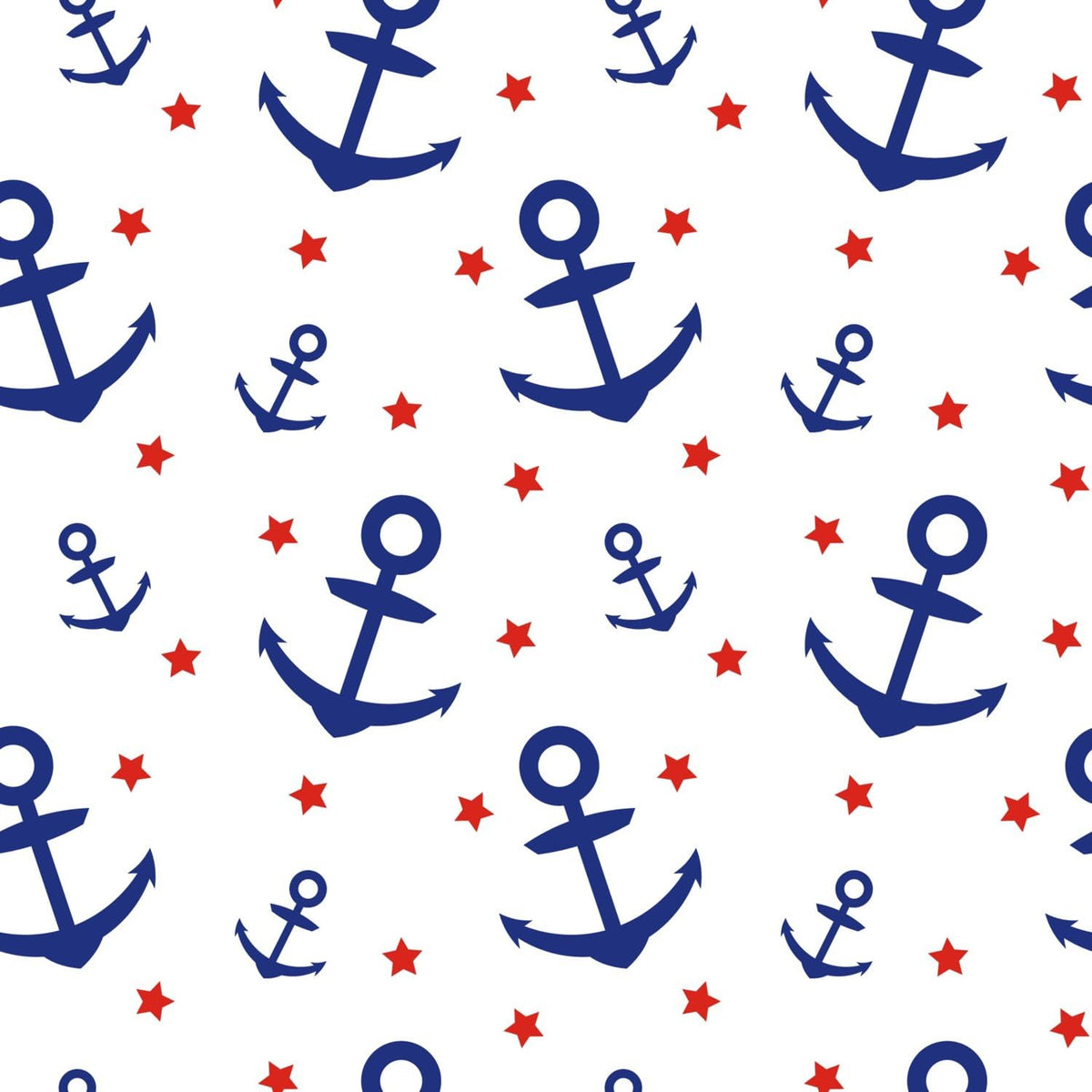 Navy Anchors and Red Stars Pattern Edible Chocolate Transfer Sheet, by Party Poppin Cake Toppin. (1 Count)