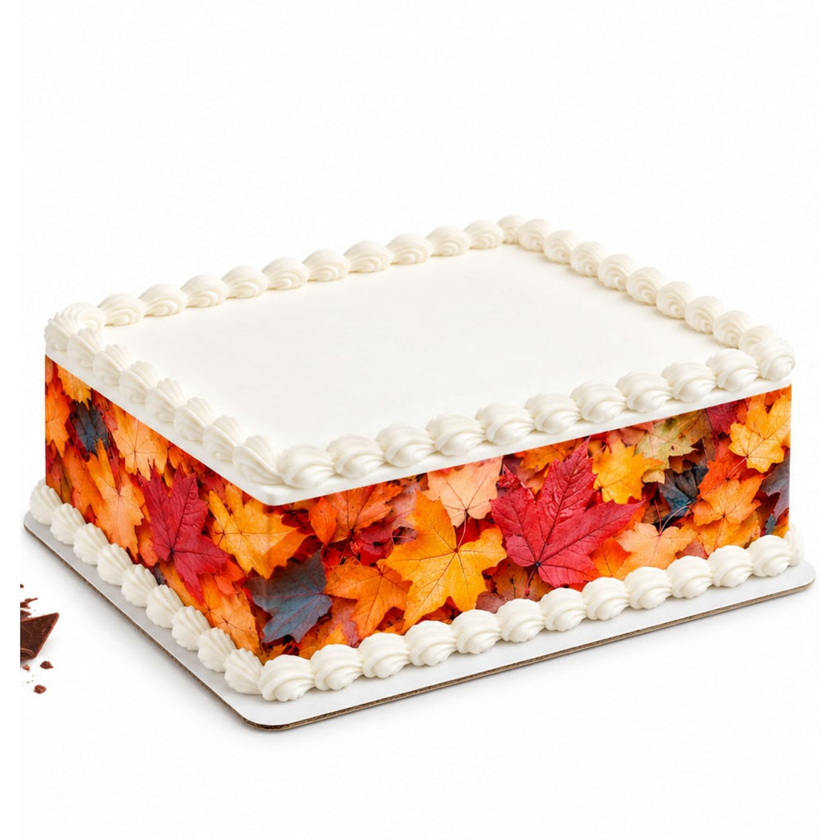 Bright Orange and Red Maple Leaves Edible Image Cake Border Strips, by Party Poppin Cake Toppin. (1 Count)