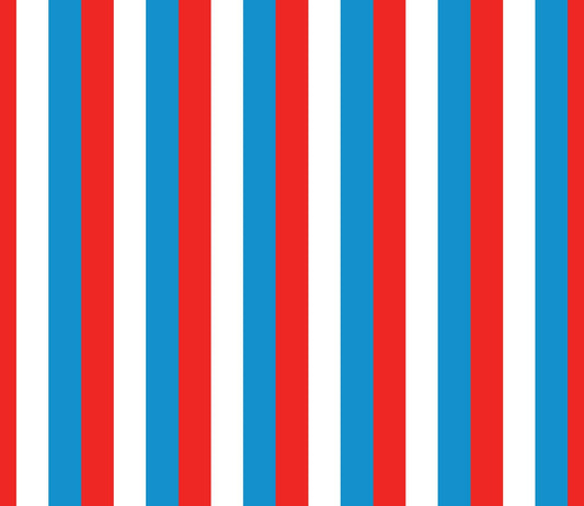Red, White & Blue Stripe Pattern Edible Image Photo Cake Topper For Quarter Sheet Cake