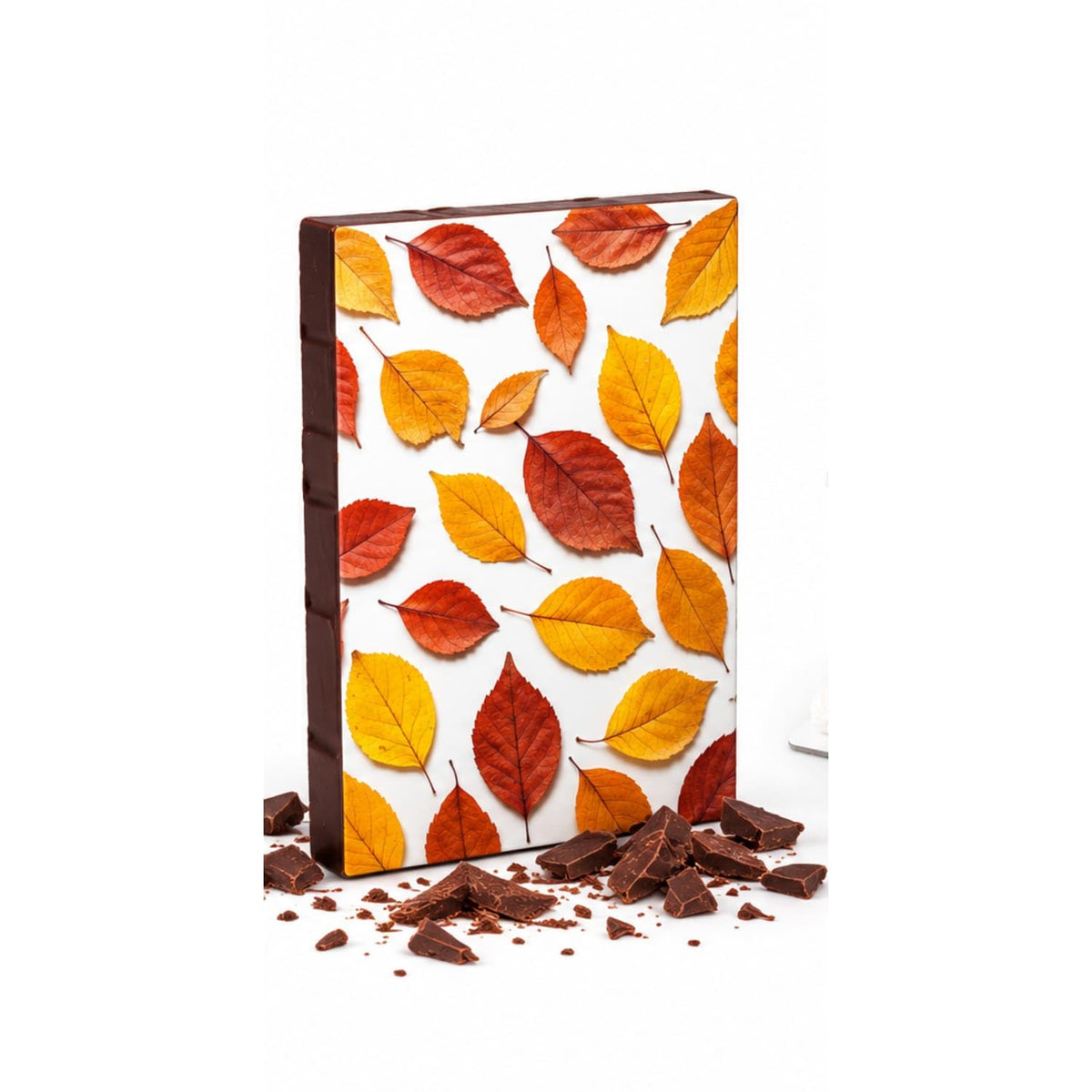 Golden Autumn Leaf Cascade Edible Chocolate Transfer Sheet for Chocolate Treats, 1 Count