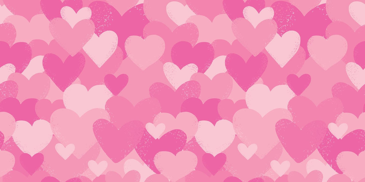 Layered Pink Hearts Pattern Edible Image Cake Border Strips, by Party Poppin Cake Toppin. (1 Count)