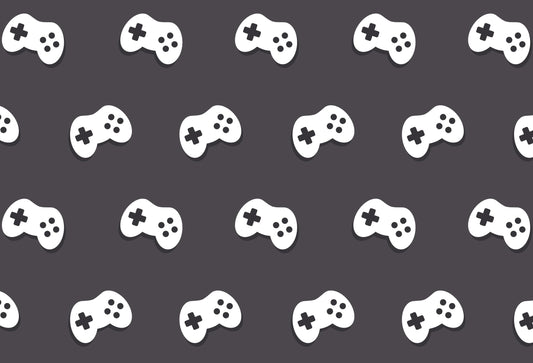 Black & White Gamer Controller Pattern On Edible Image Chocolate Transfer Sheet. Apply To Your Custom Chocolate Treats