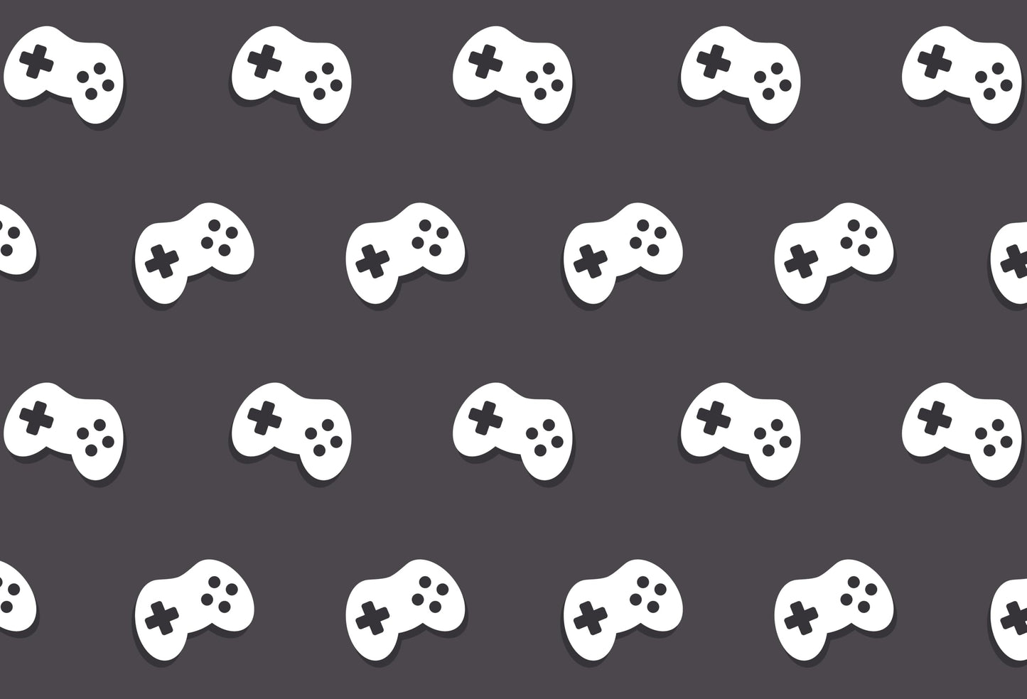 Black & White Gaming Controller Pattern Edible Image Photo Cake Topper For Quarter Sheet Cake