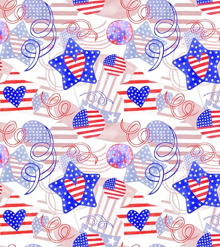 USA Flag Red, White & Blue Pattern Edible Image Photo Cake Topper For Quarter Sheet Cake