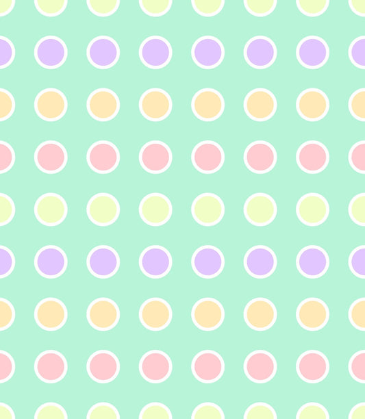 Pastels With Green, Pink & Purple Polka Dot Pattern Edible Image Photo Cake Topper For Quarter Sheet Cake