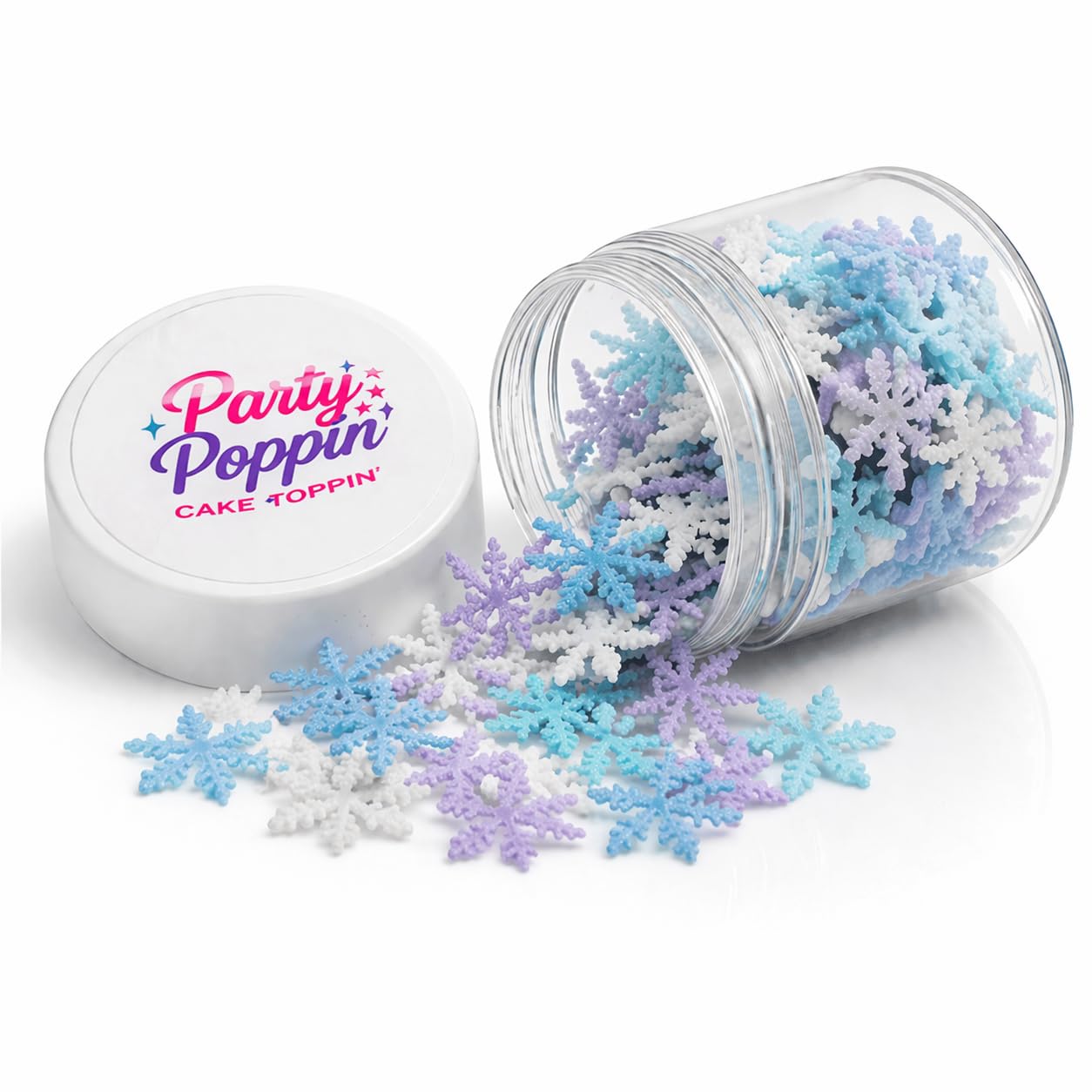 Party Poppin Cake Toppin' Adorable Edible Frozen Mini Snowflakes For Cakes, Cookies, Drink Rims, Hot Chocolate, Cupcakes & More!