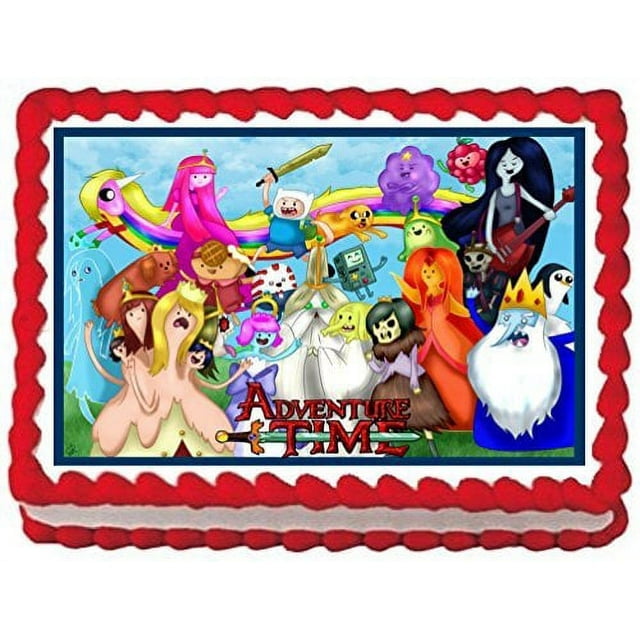 Adventure Time with Finn and Jake Ice King Happy Birthday Edible Image Cake Topper For Half Sheet Cake By TNCT