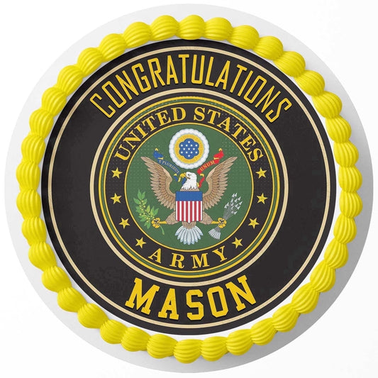 Army Seal Logo U S Army Emblem Military Edible Icing Image Cake Topper, by Tnct.