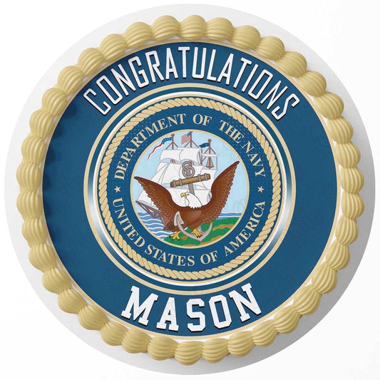 United States Navy Corps Seal Edible Icing Image Cake Topper, by Tnct.