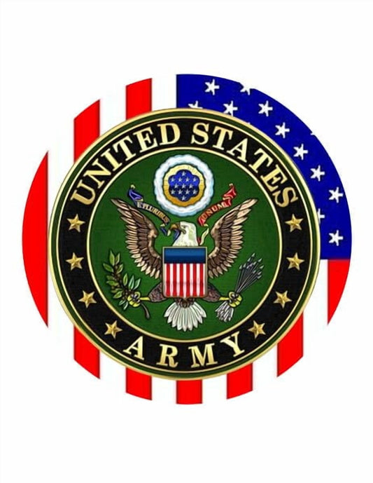 Army Logo with US Flag Edible Icing Image Cake Topper, by Tnct.