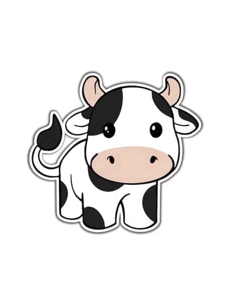 Black and White Cow Edible Icing Image Cake Topper, by TNCT