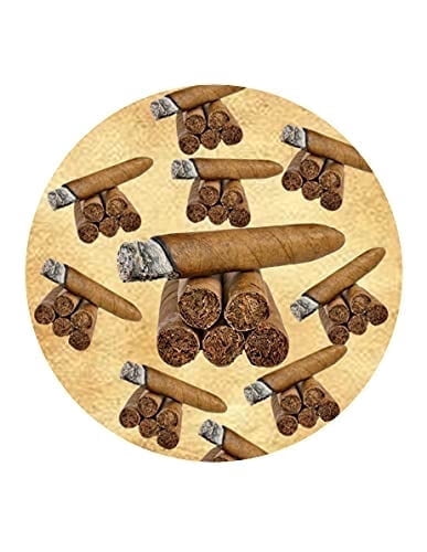 Cigar themed Birthday Edible Icing Image Cake Topper, by Tnct.