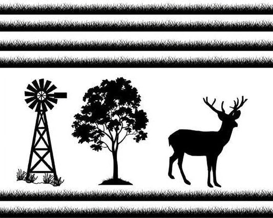 Deer Hunting Farm Birthday Edible Icing Image Cake Topper, by Tnct.