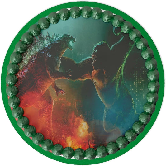 Godzilla Vs Kong Edible Icing Image Cake Topper, by Tnct.