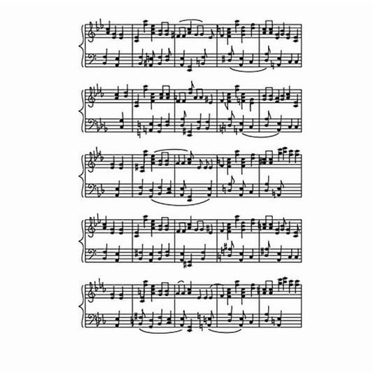 Sheet of Music Birthday Edible Icing Image Cake Topper, by Tnct.