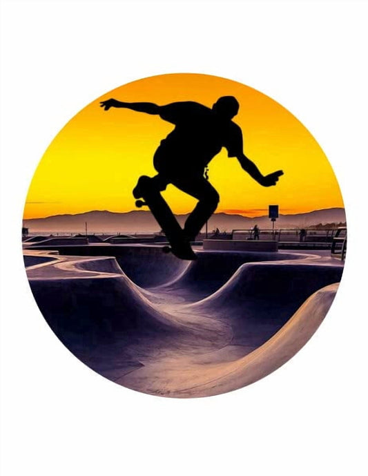 Skate Park Skateboarder theme Birthday Edible Icing Image Cake Topper, by Tnct.