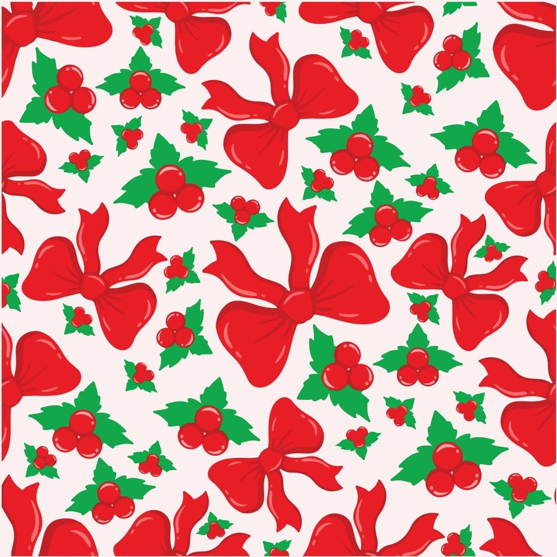 Red Holly Leaves and Green Berries on White Edible Chocolate Transfer Sheet for Chocolate Covered Strawberries and Bark, 1 Count