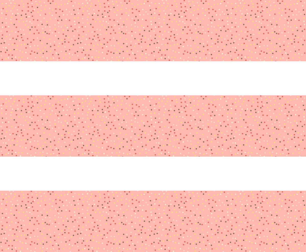 Pastel Confetti on Pink Edible Image Cake Border Strips, by Party Poppin Cake Toppin. (1 Count)